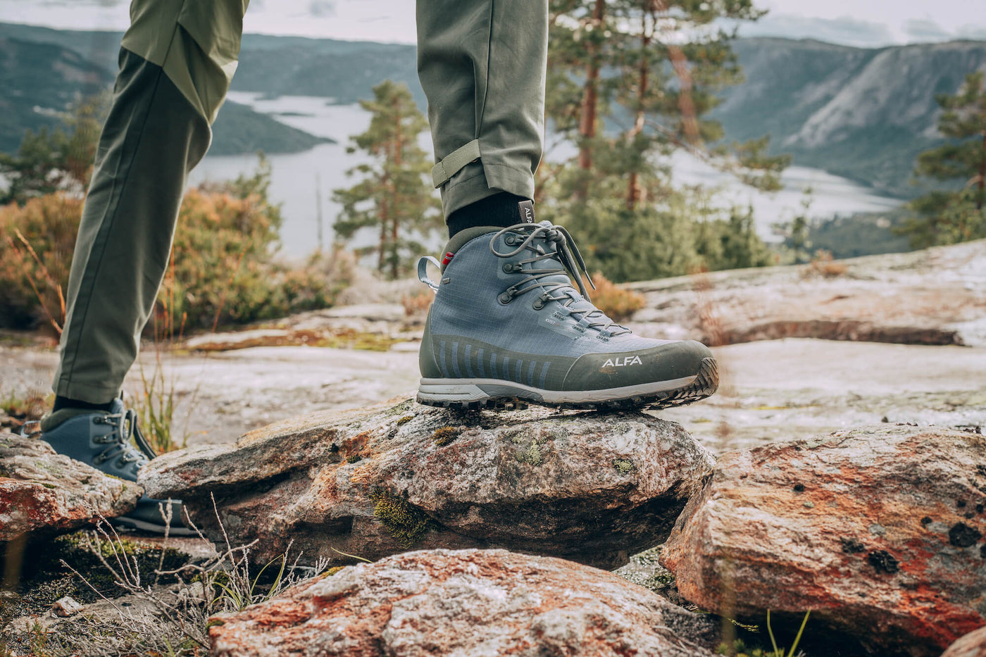 Outdoor hiking with Alfa hiking boots 
