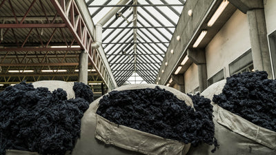 Black wool in the wool factory