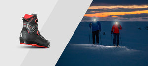 Ski trip in the evening with Innovative boot with BOA